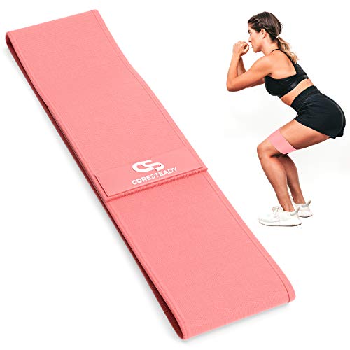 Coresteady Activador de Glúteos Banda de Cadera Premium | Banda de Resistencia para Ejercicios de Piernas y Glúteos | Antideslizante | para Hombres y Mujeres | Incluye guía electrónica (15" / 38cm)