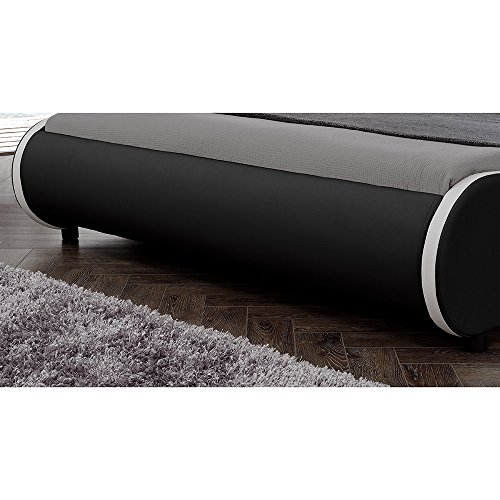 Corium Cama Elegante tapizada en Piel sintética - con Sistema de iluminación LED - 140x200cm (Negro) Corium Cama Elegante tapizada en Piel sintética - con Sistema de iluminación LED - 140x200cm (Negro)