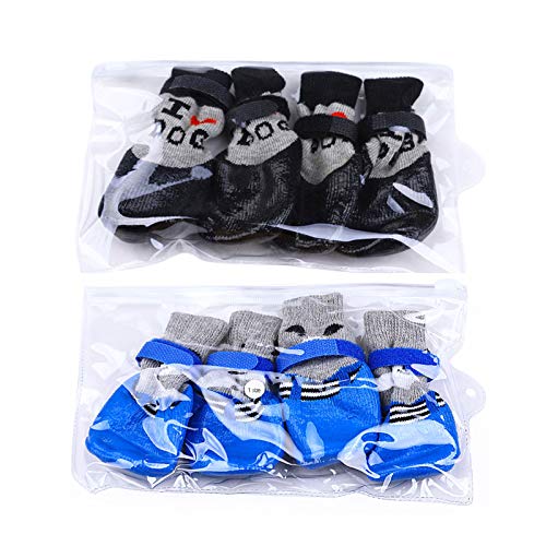 Coriver Paquete de 2 Calcetines Antideslizantes para Perros, Zapatos Impermeables para Mascotas, Botas, Protector de pies para Perros y Gatos con Correas, Control de tracción para Perros medianos Coriver Paquete de 2 Calcetines Antideslizantes para Perros, Zapatos Impermeables para Mascotas, Botas, Protector de pies para Perros y Gatos con Correas, Control de tracción para Perros medianos