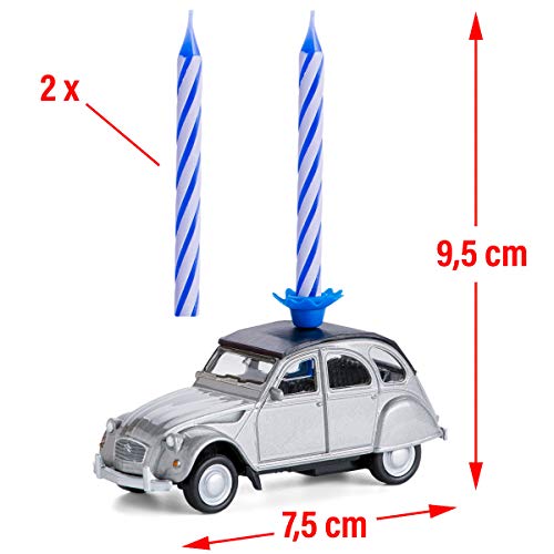 corpus delicti :: Vela de cumpleaños sobre Ruedas - Citroën 2CV - el Regalo de cumpleaños para Todos los Aficionados de Dos Caballos (Plata)