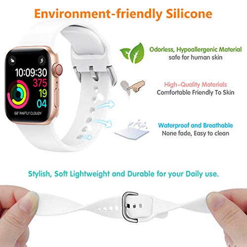 Correa Apple Watch 3 Paquetes, Correas Compatible con Apple Watch 38mm 42mm 40mm 44mm, Soft Silicone Sports Correa Suave de Deportiva Repuesto Compatible con Apple Watch SE/iWatch Serie 6 5 4 3 2 1 Correa Apple Watch 3 Paquetes, Correas Compatible con Apple Watch 38mm 42mm 40mm 44mm, Soft Silicone Sports Correa Suave de Deportiva Repuesto Compatible con Apple Watch SE/iWatch Serie 6 5 4 3 2 1