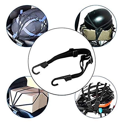 Correa de Casco Cuerda Moto Motocicleta Bicicleta 60cm, Cuerda Correa de Moto Motocicleta Bicicleta, Cuerda de Equipaje, Vendaje Cuerda Red Elástica Casco de Motocicleta Equipaje, Negro