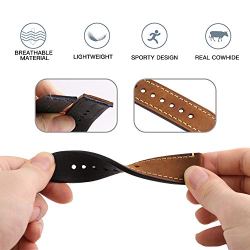 Correa Reloj Hebilla Negra Cuero Correa Piel Correas para Relojes Crazy Horse Pulsera los Hombres Reemplazo Clásico de la Vendimia Panerai Aplicable Todo Tipo Deportivo 24mm Marrón Correa Reloj Hebilla Negra Cuero Correa Piel Correas para Relojes Crazy Horse Pulsera los Hombres Reemplazo Clásico de la Vendimia Panerai Aplicable Todo Tipo Deportivo 24mm Marrón
