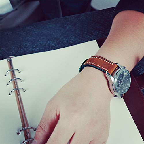 Correa Reloj Hebilla Negra Cuero Correa Piel Correas para Relojes Crazy Horse Pulsera los Hombres Reemplazo Clásico de la Vendimia Panerai Aplicable Todo Tipo Deportivo 24mm Marrón Correa Reloj Hebilla Negra Cuero Correa Piel Correas para Relojes Crazy Horse Pulsera los Hombres Reemplazo Clásico de la Vendimia Panerai Aplicable Todo Tipo Deportivo 24mm Marrón