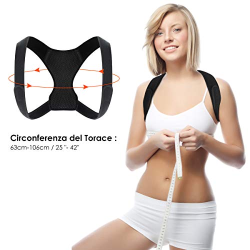 Corrector de Postura Espalda Soporte Transpirable Postural Ajustable Alivia el Dolor de Espalda en el Cuello y los Hombros para Hombre y Mujer