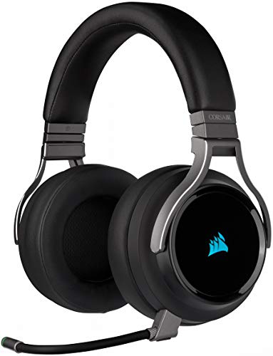 Corsair Virtuoso RGB Wireless SE - Auriculares Alta Fidelidad Gaming (Sonido Envolvente 7.1, Micrófono Omnidireccional, para PC y PS4) Over Ear, Negro