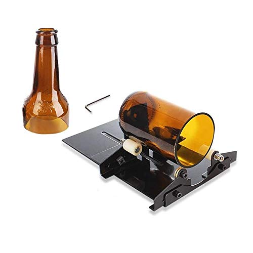 Cortador de botellas, cortador de vidrio, metal, vino, cerveza, botellas de vidrio, herramienta de corte, vidrio, cortador de botellas, máquina, negro para lámpara creativa, vela y maceta