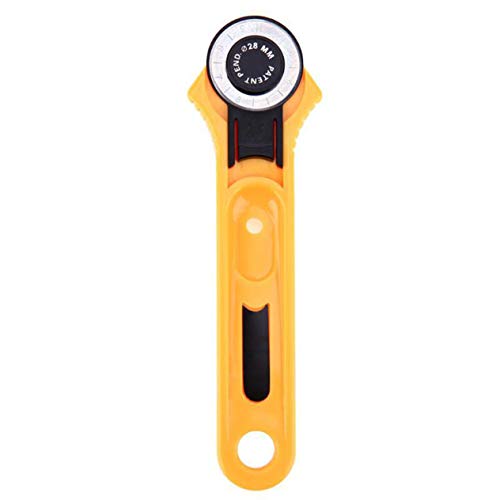 Cortador rotatorio de 28/45mm, cortador de rodillo de retazos, cuchillo redondo, cortador de tela, cuero, manualidades, herramienta de costura para manualidades, amarillo BCVBFGCXVB Cortador rotatorio de 28/45mm, cortador de rodillo de retazos, cuchillo redondo, cortador de tela, cuero, manualidades, herramienta de costura para manualidades, amarillo BCVBFGCXVB