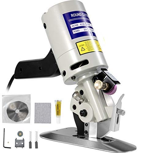 Cortadora de Tela, Giratorio Eléctrico, Cortadora Eléctrica de la Tela, de 90mm, Máquina de Corte Redondo de Tela, con Cuchillas Máquina de Cortar Tela Eléctrico