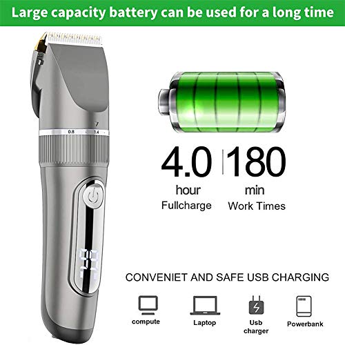 Cortapelos Hombres,Impermeable IPX7 Máquina de Cortar Pelo Profesional Cortadora LED,Tijeras de peluquería, Juego de Tijeras de Peluquería con Capa de Barbero y Peine de Maquinilla de Afeitar Cortapelos Hombres,Impermeable IPX7 Máquina de Cortar Pelo Profesional Cortadora LED,Tijeras de peluquería, Juego de Tijeras de Peluquería con Capa de Barbero y Peine de Maquinilla de Afeitar