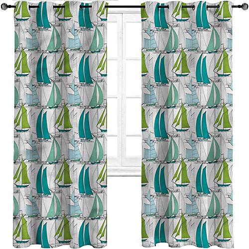 Cortinas UNOSEKS LANZON náuticas, velero Regatta Race Corredera de vidrio para puerta de ayuda con el calor de la ventana, poliéster y mezcla de poliéster, Multi 09, W214 cm x L214 cm Cortinas UNOSEKS LANZON náuticas, velero Regatta Race Corredera de vidrio para puerta de ayuda con el calor de la ventana, poliéster y mezcla de poliéster, Multi 09, W214 cm x L214 cm