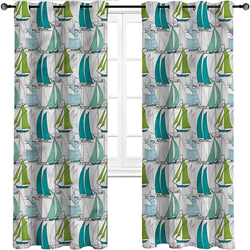 Cortinas UNOSEKS LANZON náuticas, velero Regatta Race Corredera de vidrio para puerta de ayuda con el calor de la ventana, poliéster y mezcla de poliéster, Multi 09, W214 cm x L214 cm