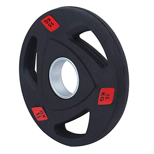 Cosiki Durable Negro 2.5KG / 5KG / 10KG / 15KG / 20KG Pieza de Levantamiento de Pesas, Pieza de Levantamiento de Pesas con Barra, Equipo de Gimnasia para Ejercicios de(15kg)