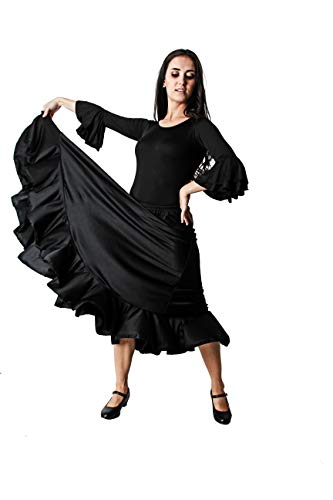 Costumizate! Falda de Baile Flamenco Negra con un Volante para Mujer Adulta Talla m Costumizate! Falda de Baile Flamenco Negra con un Volante para Mujer Adulta Talla m