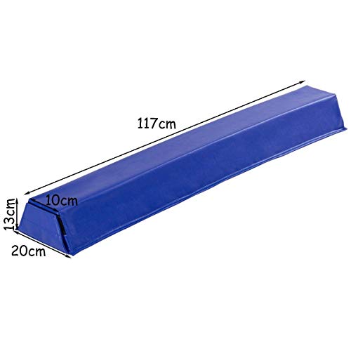 COSTWAY 117CM Barra de Equilibrio Gimnasia PU Entrenamiento Balance Beam para Fitness Ejercicio (Azul)