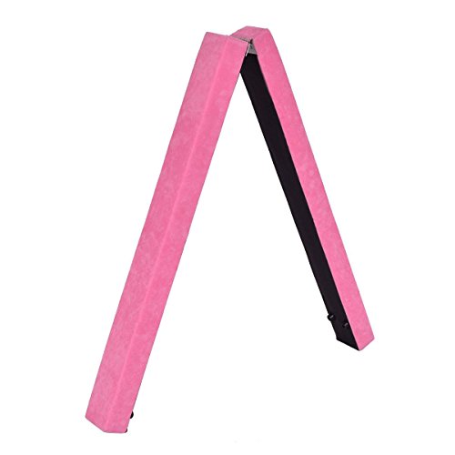 COSTWAY Barra de Equilibrio Gimnasia Entrenamiento Balance Beam Plegable 210 x 10 x 6.5 CM (Color Rosa)