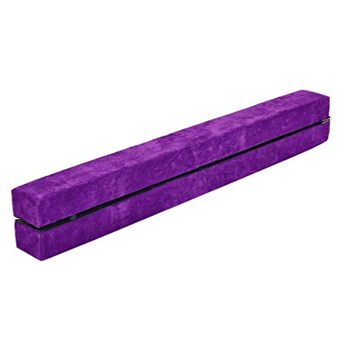 COSTWAY Barra de Equilibrio Gimnasia Entrenamiento Balance Beam Plegable 210 x 10 x 6.5 CM (Púrpura)