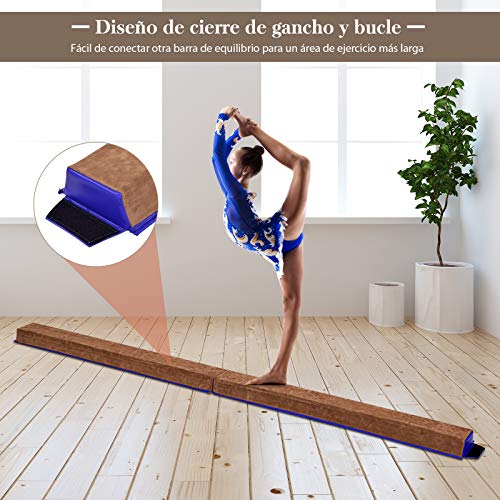 COSTWAY Barra de Equilibrio Plegable Gimnasia Entrenamiento Balance Beam para Fitness Ejercicio