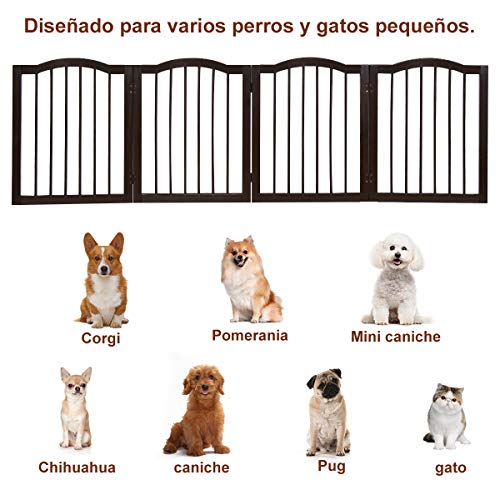 COSTWAY Barrera de Seguridad Plegable para Perros Valla Protección de Madera para Habitación Puerta Escalera Chimenea (204 x 61 x 2 cm) COSTWAY Barrera de Seguridad Plegable para Perros Valla Protección de Madera para Habitación Puerta Escalera Chimenea (204 x 61 x 2 cm)