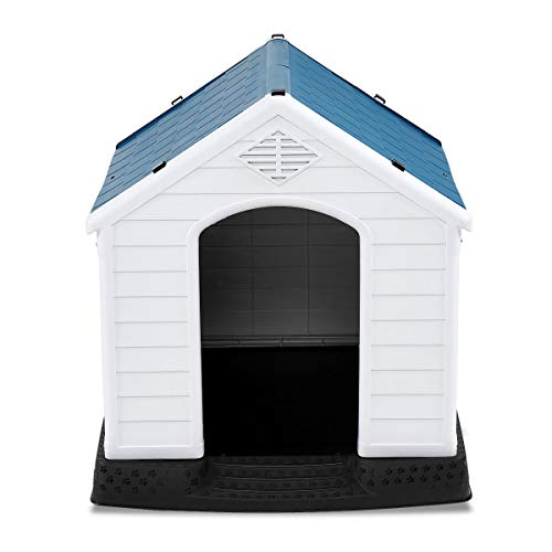 COSTWAY Casa para Perros de Plástico para Jardín Interior y Exterior Caseta para Perro con Suelo Elevado (S) COSTWAY Casa para Perros de Plástico para Jardín Interior y Exterior Caseta para Perro con Suelo Elevado (S)