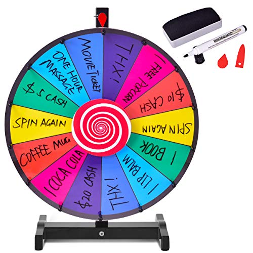 COSTWAY Ruleta de Juego con Soporte Puede Escribir y Limpiar con Pluma Borrable para Fiesta Juguete (18 Pulgadas) COSTWAY Ruleta de Juego con Soporte Puede Escribir y Limpiar con Pluma Borrable para Fiesta Juguete (18 Pulgadas)