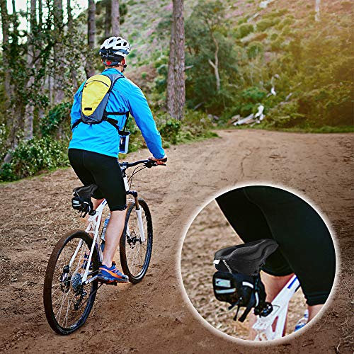 COTOP Cubierta de Asiento de Bicicleta, Funda de Asiento de Gel de sillín de Bicicleta, cojín de Bicicleta de sillín Suave con Tira Reflectante para Bicicleta de montaña/Carretera