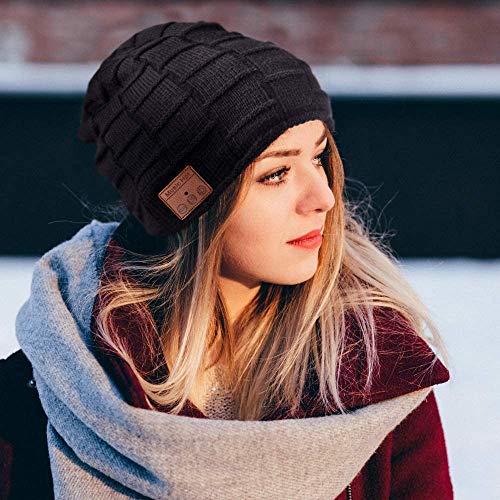COTOP Gorro de Bluetooth, Musical Beanie Hombre Mujer Bluetooth Tejido Bluetooth 5.0 Gorro de Invierno con Auricular estéreo y micrófono Manos Libres (Negro) COTOP Gorro de Bluetooth, Musical Beanie Hombre Mujer Bluetooth Tejido Bluetooth 5.0 Gorro de Invierno con Auricular estéreo y micrófono Manos Libres (Negro)