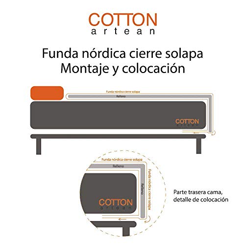 COTTON ARTean Funda Nordica GIVETTE Cama de 105 ALGODÓN 100%