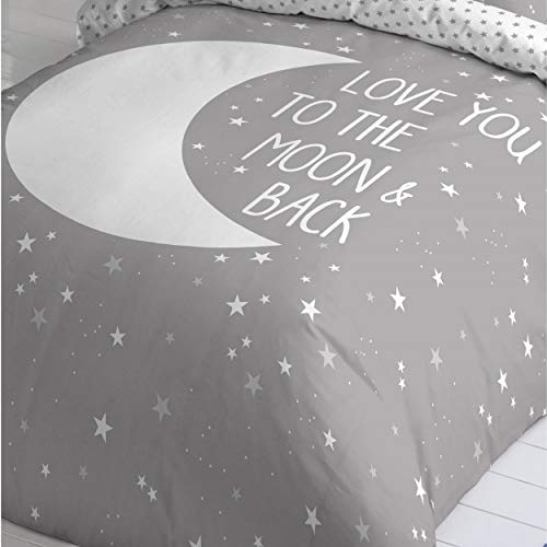COTTON ARTean Funda Nordica Reversible Moon Grey Cama de 90 ALGODÓN 100% COTTON ARTean Funda Nordica Reversible Moon Grey Cama de 90 ALGODÓN 100%