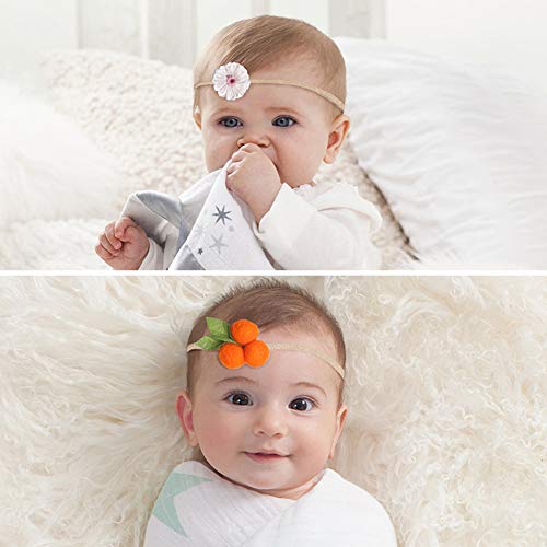 COUXILY Cintas Pelo Bebe Niña 10 Pcs Multicolor Suave Elásticas Diademas Bebe Niña Recien Nacida Turbantes Para Bebe Niñas (B)