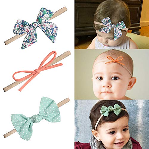 COUXILY Cintas Pelo Bebe Niña 10 Pcs Multicolor Suave Elásticas Diademas Bebe Niña Recien Nacida Turbantes Para Bebe Niñas (B)