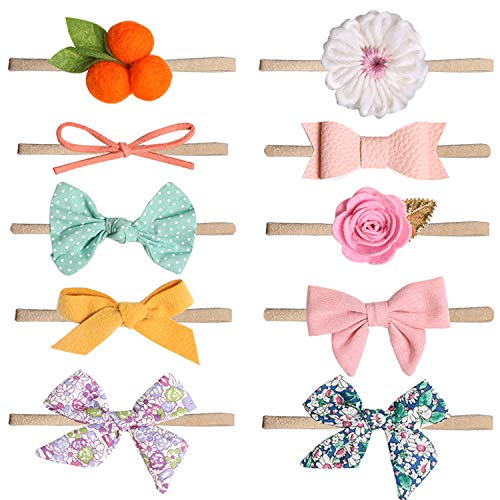 COUXILY Cintas Pelo Bebe Niña 10 Pcs Multicolor Suave Elásticas Diademas Bebe Niña Recien Nacida Turbantes Para Bebe Niñas (B) COUXILY Cintas Pelo Bebe Niña 10 Pcs Multicolor Suave Elásticas Diademas Bebe Niña Recien Nacida Turbantes Para Bebe Niñas (B)