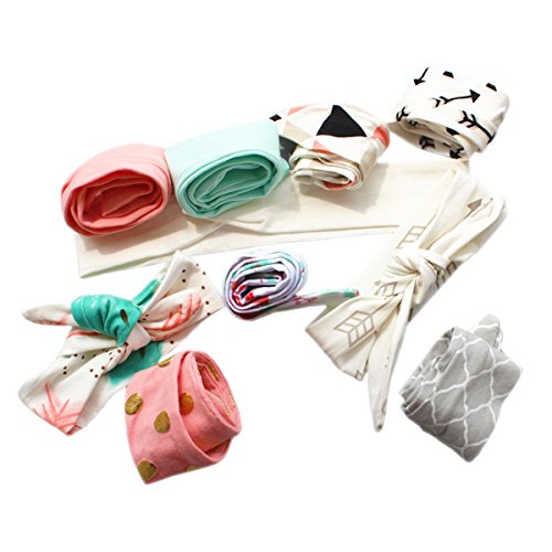 COUXILY Diadema de Turbante Algodón Anudado Cabeza Envolturas del Bebé Cabezal de estiramiento para niñas bebé niño (10-P01) COUXILY Diadema de Turbante Algodón Anudado Cabeza Envolturas del Bebé Cabezal de estiramiento para niñas bebé niño (10-P01)
