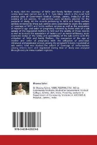 Coverage of Maternal & Child Health and Family Welfare Services: A study at Sub Centre level in a rural area of Jammu In India