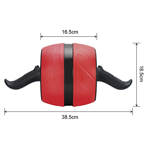 COVVY AB Carver Pro Roller,Core Workout Estómago Abdominal Musculación Fitness Ejercicio,Equipo De Entrenamiento con Rodilla Estera Entrenador De Ruedas para Gimnasia De Musculación (Red)