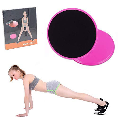 COVVY Core Sliders Discos de Deslizamiento de Ejercicio de Doble Lado Uso en Pisos de Madera Dura de Alfombra para Ejercicios Abdominales y básicos, Equipo de Ejercicio de Gimnasio en casa (Pink)