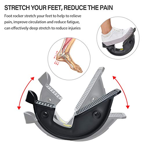 COVVY Foot Rocker Stretcher Storcher Tobillo Junta Plantar para tendinitis de Aquiles, Estiramiento Muscular, pies y férula de Alivio del Dolor (Black)