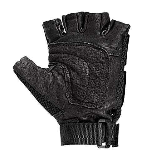 COZOCO Unisex Tácticas Al Aire Libre Guantes Cálidos De Invierno Medio Dedo Bicicleta Escalada Guantes De Trabajo (XL, negro)