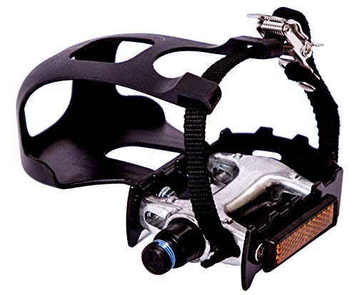COZYROOMY Pedales de Bicicleta, Pedal híbrido con Jaula y cinturón, Adecuado Bicicleta estática Fitness, Bici Spinning y Todas Las Bicicletas con un Eje de 9/16 Pulgadas. Medio año de Garantia COZYROOMY Pedales de Bicicleta, Pedal híbrido con Jaula y cinturón, Adecuado Bicicleta estática Fitness, Bici Spinning y Todas Las Bicicletas con un Eje de 9/16 Pulgadas. Medio año de Garantia