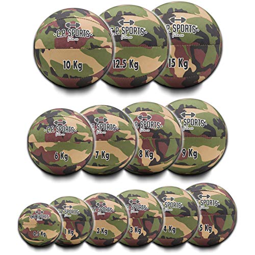 C.P. Sports - Balón Medicinal para Fitness, de 0,5 kg a 15 kg, Tejido de Nailon Resistente, Pelotas medicinales para Crossfit, Entrenamiento de Fuerza, Color Verde Oliva, Blanco, Camuflaje Militar C.P. Sports - Balón Medicinal para Fitness, de 0,5 kg a 15 kg, Tejido de Nailon Resistente, Pelotas medicinales para Crossfit, Entrenamiento de Fuerza, Color Verde Oliva, Blanco, Camuflaje Militar