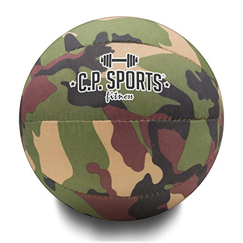 C.P. Sports - Balón Medicinal para Fitness, de 0,5 kg a 15 kg, Tejido de Nailon Resistente, Pelotas medicinales para Crossfit, Entrenamiento de Fuerza, Color Verde Oliva, Blanco, Camuflaje Militar