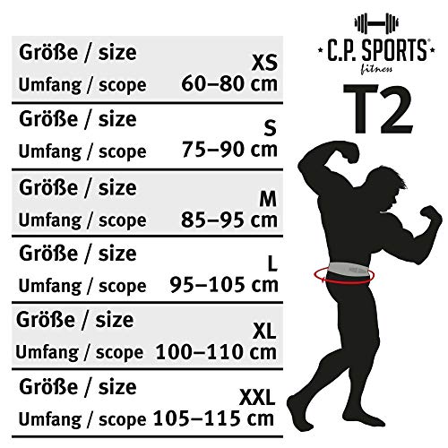 C.P. Sports - Cinturón de Entrenamiento de Nailon para Hombre y Mujer, XS a XXL, para Levantamiento de Pesas/Potencia, Entrenamiento de Fuerza, Culturismo, Crossfit, Fitness, Deporte