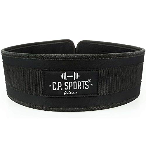 C.P. Sports - Cinturón de Entrenamiento de Nailon para Hombre y Mujer, XS a XXL, para Levantamiento de Pesas/Potencia, Entrenamiento de Fuerza, Culturismo, Crossfit, Fitness, Deporte