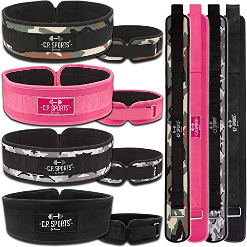C.P. Sports - Cinturón de Entrenamiento de Nailon para Hombre y Mujer, XS a XXL, para Levantamiento de Pesas/Potencia, Entrenamiento de Fuerza, Culturismo, Crossfit, Fitness, Deporte