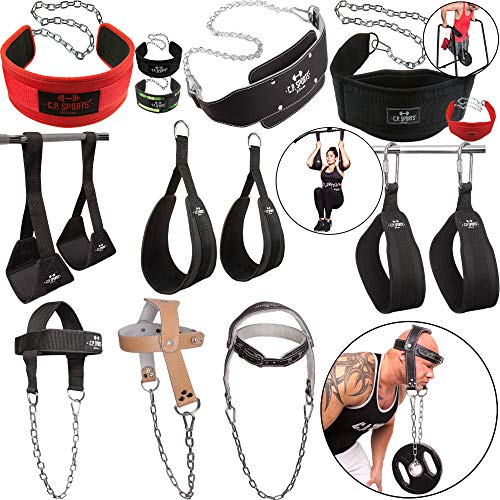 C.P. Sports - Cinturón de entrenamiento para abdominales, cabeza y cuello, para culturismo, crossfit, levantamiento de pesas, gimnasio, equipamiento deportivo (cuero negro) C.P. Sports - Cinturón de entrenamiento para abdominales, cabeza y cuello, para culturismo, crossfit, levantamiento de pesas, gimnasio, equipamiento deportivo (cuero negro)