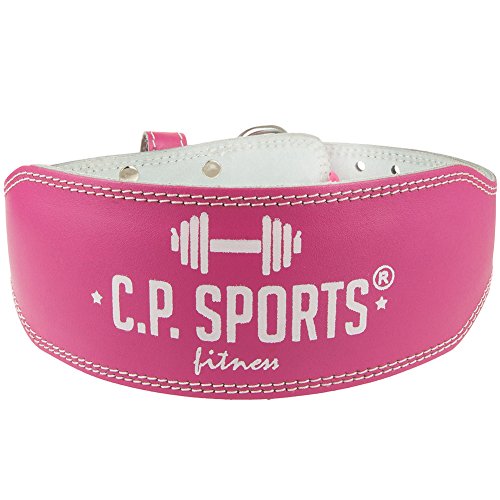 CP Sports – Cinturón para mujer/niña de piel color salmón – Cinturón de apoyo levantamiento de pesas