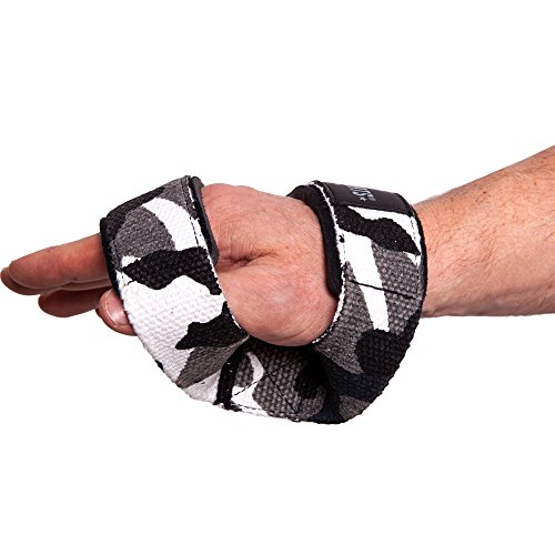 C.P. Sports - Correas para levantamiento de pesas, entrenamiento de fuerza, culturismo, fitness, levantamiento de pesas, 2 trabillas, doble bucle, levantamiento de peso muerto, Cross (Camo Blanco) C.P. Sports - Correas para levantamiento de pesas, entrenamiento de fuerza, culturismo, fitness, levantamiento de pesas, 2 trabillas, doble bucle, levantamiento de peso muerto, Cross (Camo Blanco)