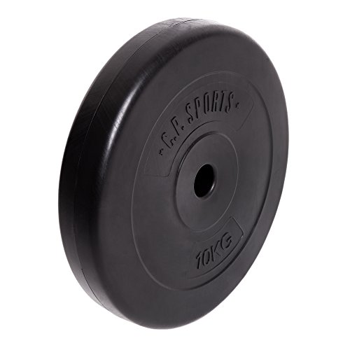 C.P. Sports Par de discos de pesas de plástico entre 0,5 kg y 15 kg, con orificio de 30 mm, 1,25 KG Paar C.P. Sports Par de discos de pesas de plástico entre 0,5 kg y 15 kg, con orificio de 30 mm, 1,25 KG Paar