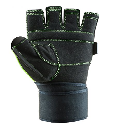 C.P. Sports Pro Gym- Guantes de gimnasio, de fitness, de entrenamiento, para levantamiento de peso, amarillo neón, M/8 = 18-20cm