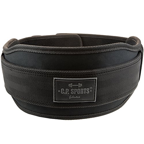 C.P.Sports Cinturón de Entrenamiento para el Levantamiento de Pesas, Negro, Medium